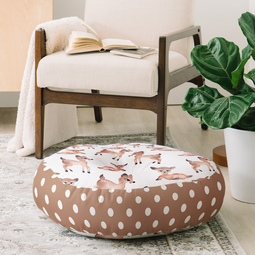 Wonder Forest Darling Deer Floor Pillow Round