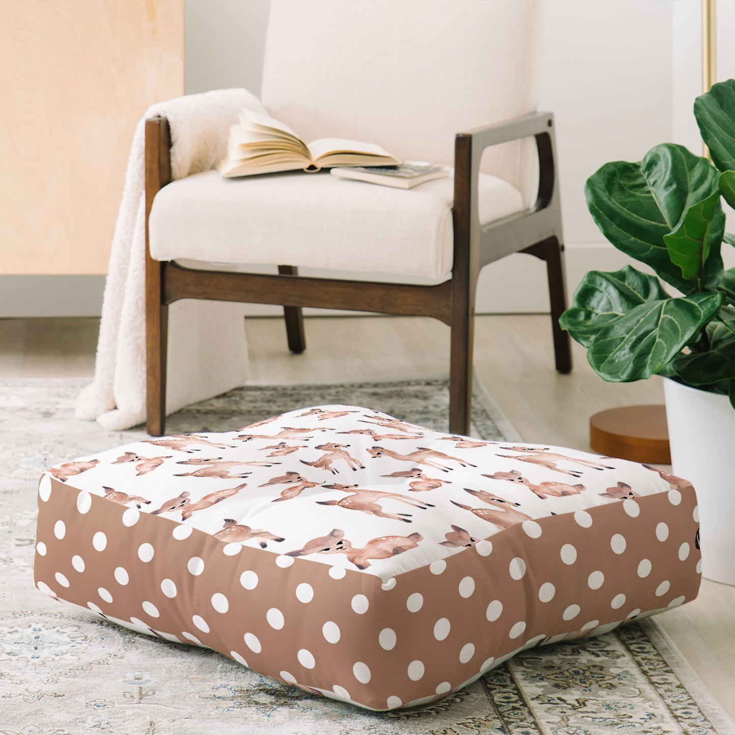 Wonder Forest Darling Deer Floor Pillow Square