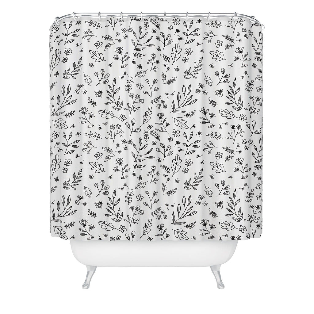 Wonder Forest Floral Sketches Shower Curtain