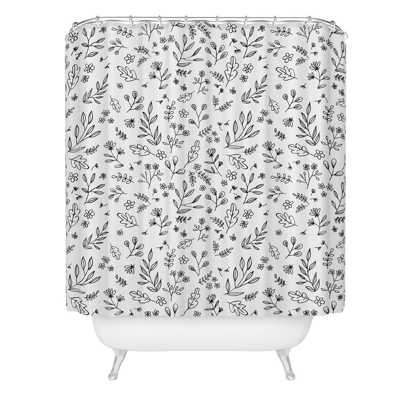 Wonder Forest Floral Sketches Shower Curtain