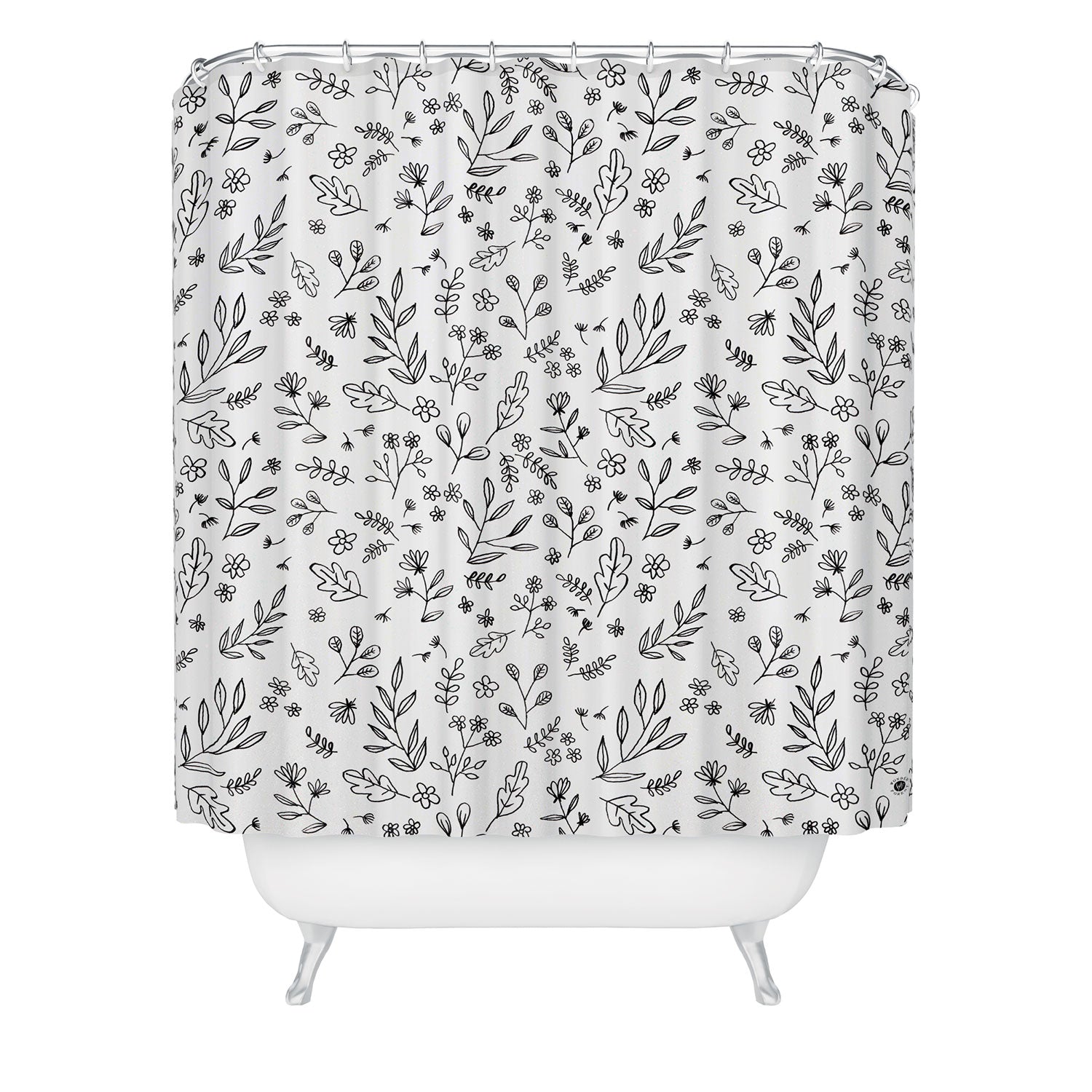 Wonder Forest Floral Sketches Shower Curtain