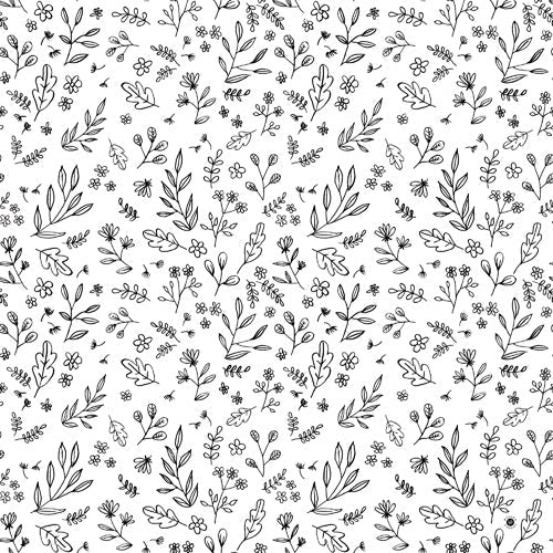 Wonder Forest Floral Sketches Shower Curtain