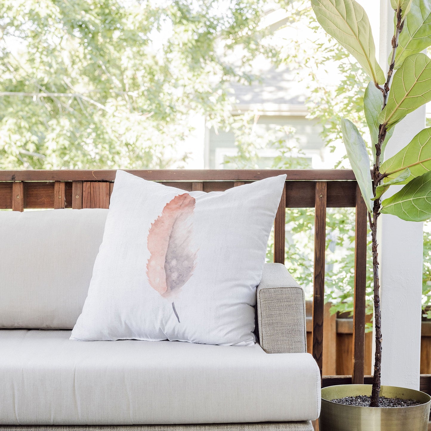 Wonder Forest Freedom Feather Outdoor Throw Pillow