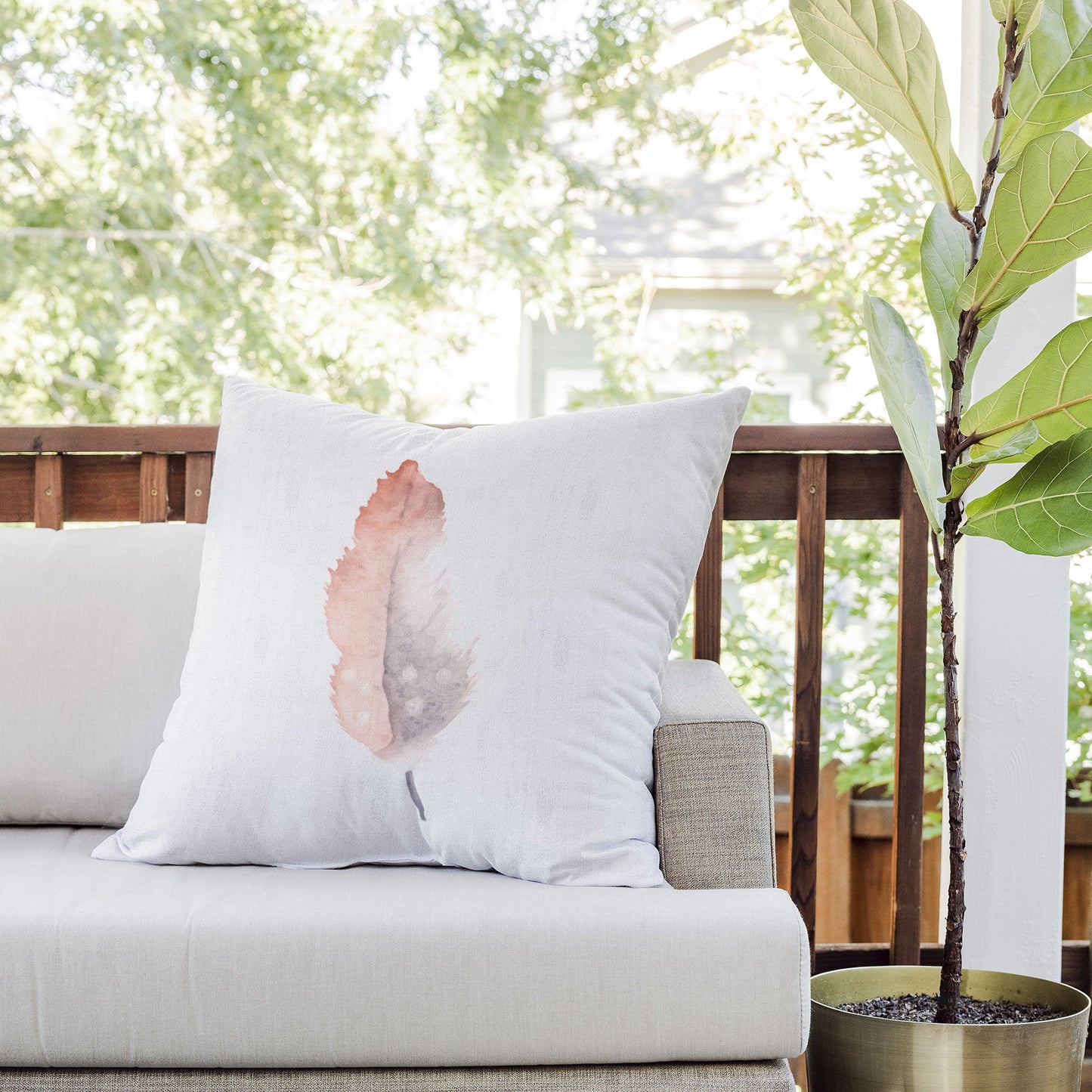 Wonder Forest Freedom Feather Outdoor Throw Pillow