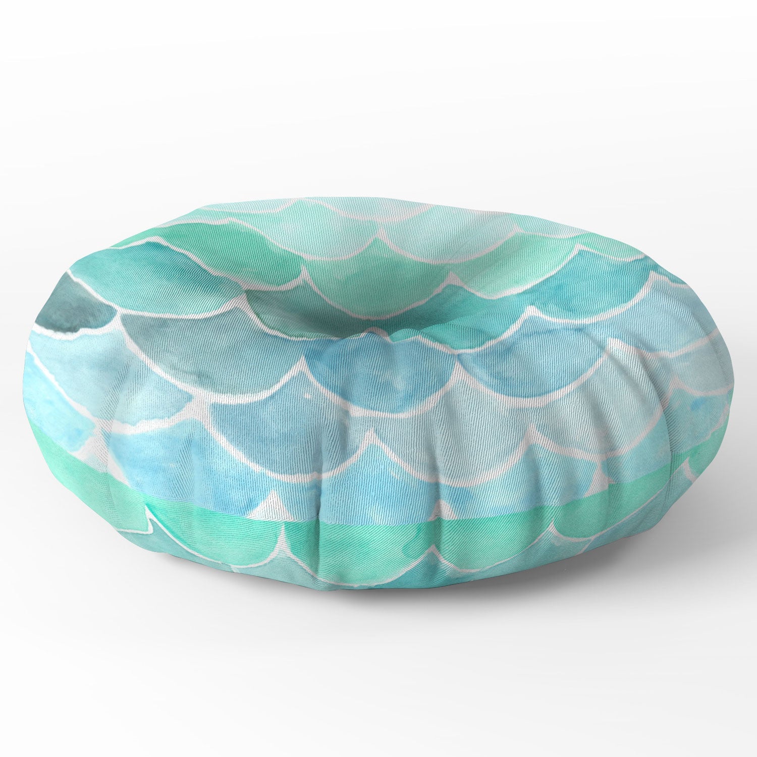 Wonder Forest Mermaid Scales Floor Pillow Round