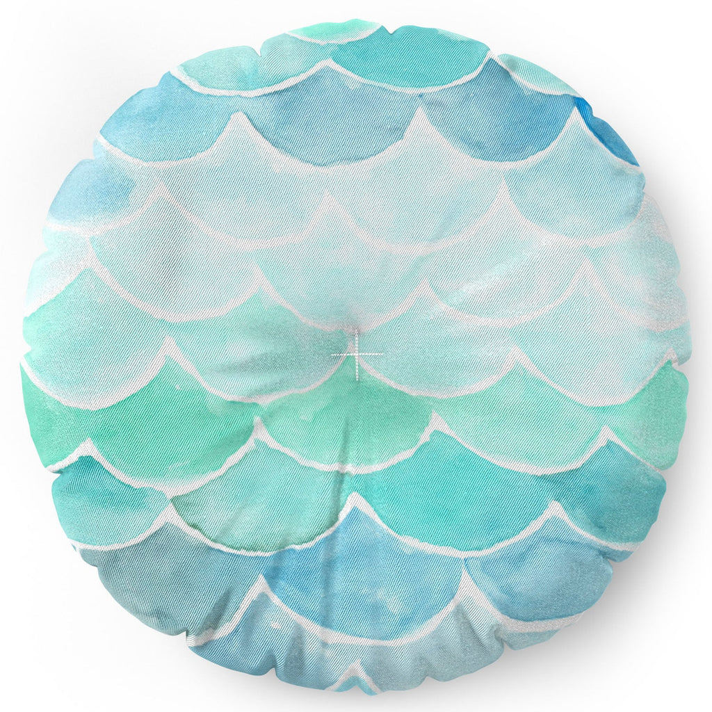 Wonder Forest Mermaid Scales Floor Pillow Round