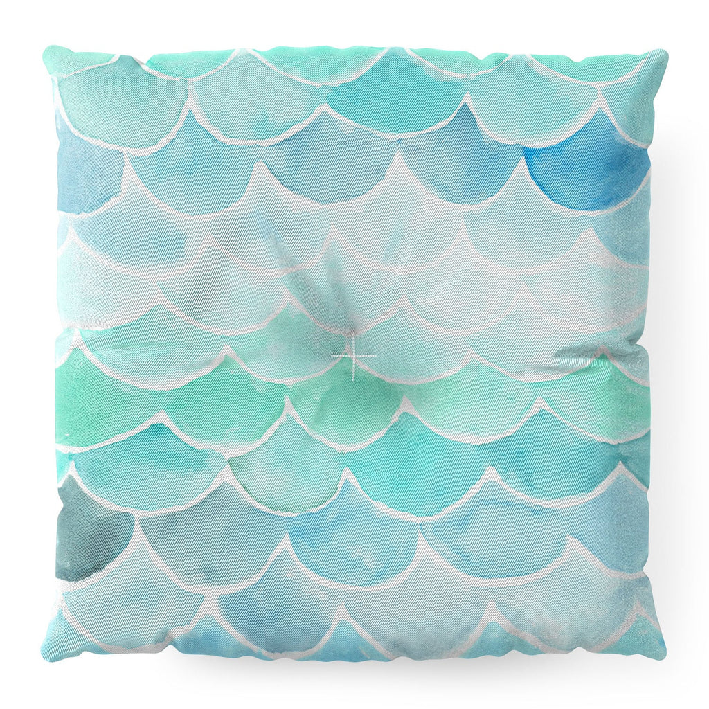 Wonder Forest Mermaid Scales Floor Pillow Square