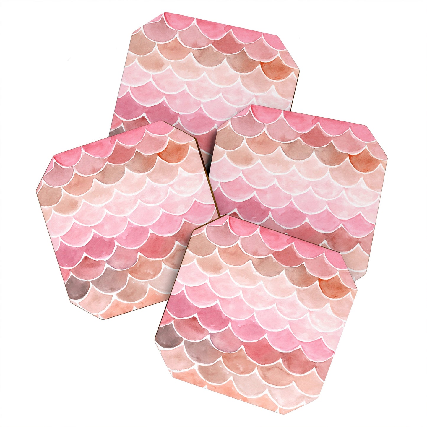 Wonder Forest Pink Mermaid Scales Coaster Set