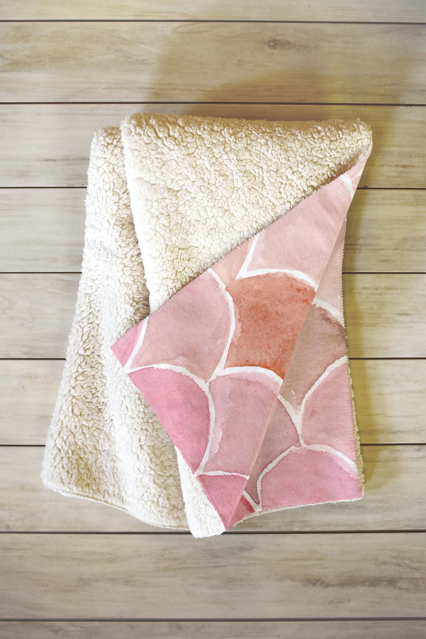 Wonder Forest Pink Mermaid Scales Fleece Throw Blanket