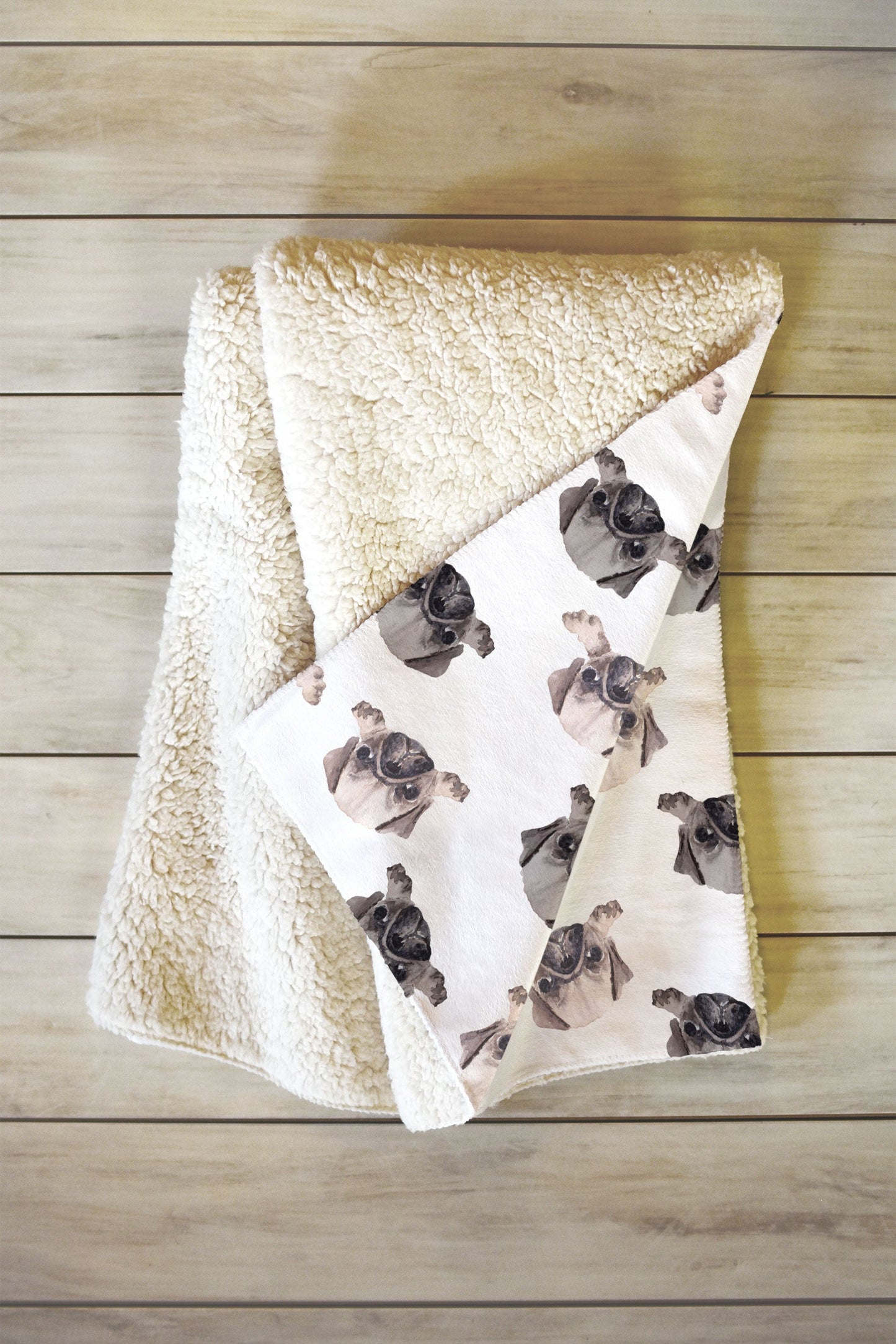 Wonder Forest Pouty Pugs Fleece Throw Blanket