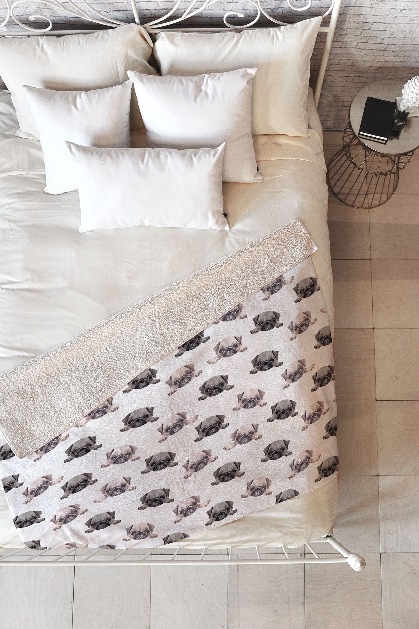 Wonder Forest Pouty Pugs Fleece Throw Blanket