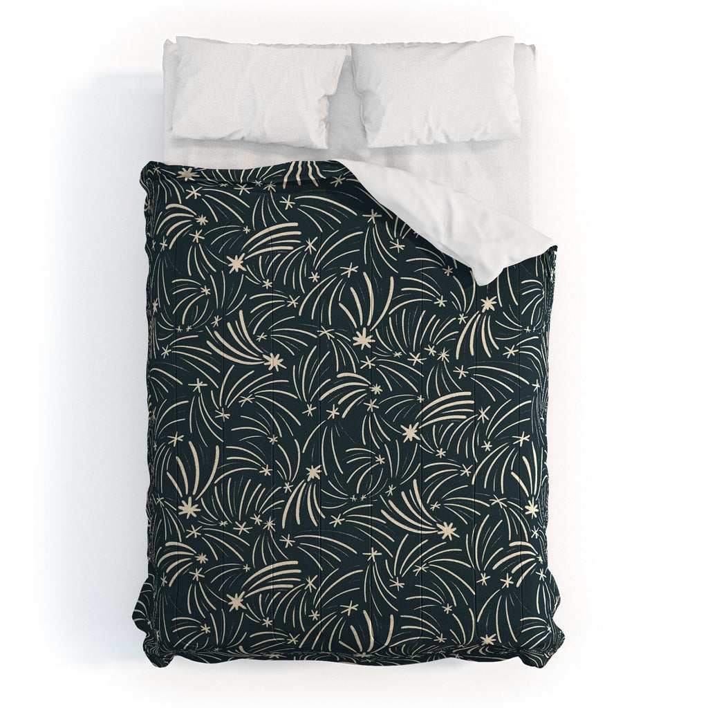 Little Om Pattern Shooting Stars blue Comforter