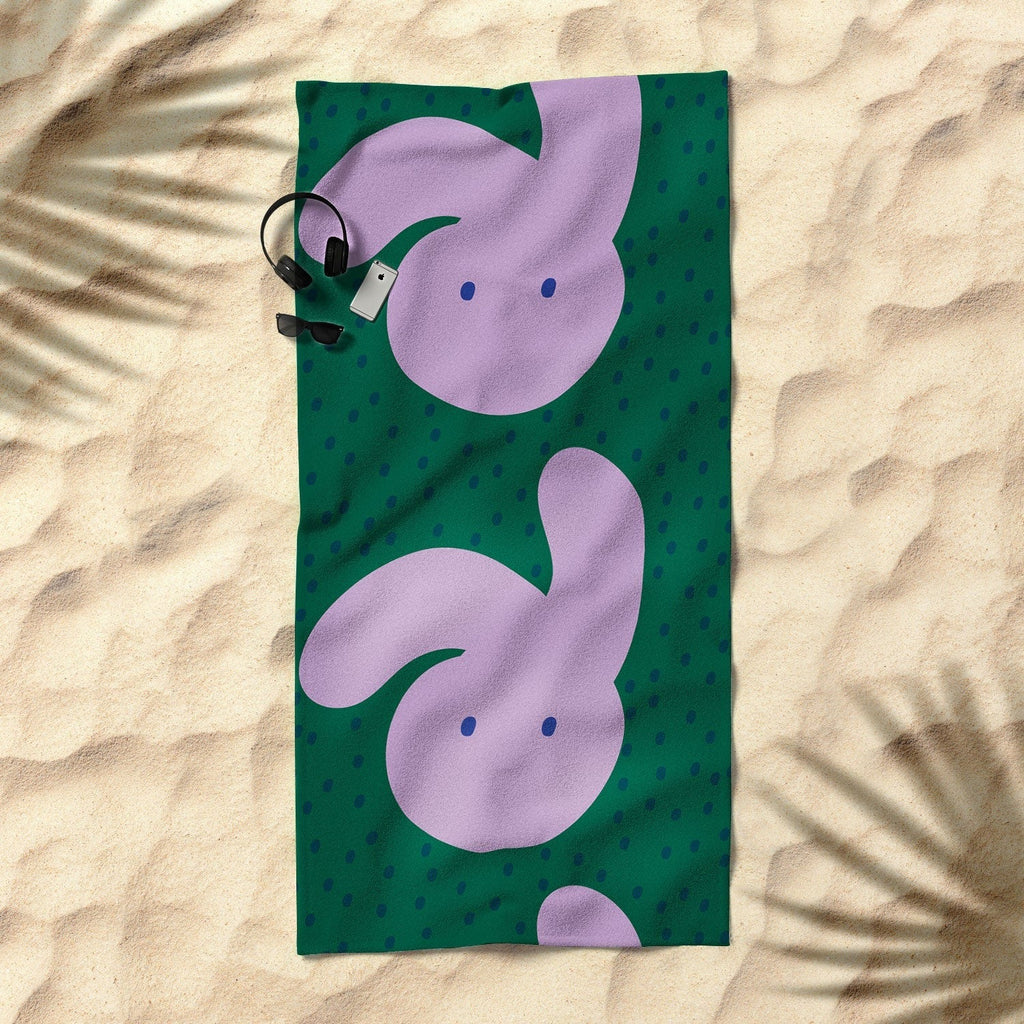 Camilla Foss Pebbles and Rabbit Beach Towel