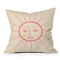 Little Om Celestial Sun cream Outdoor Throw Pillow