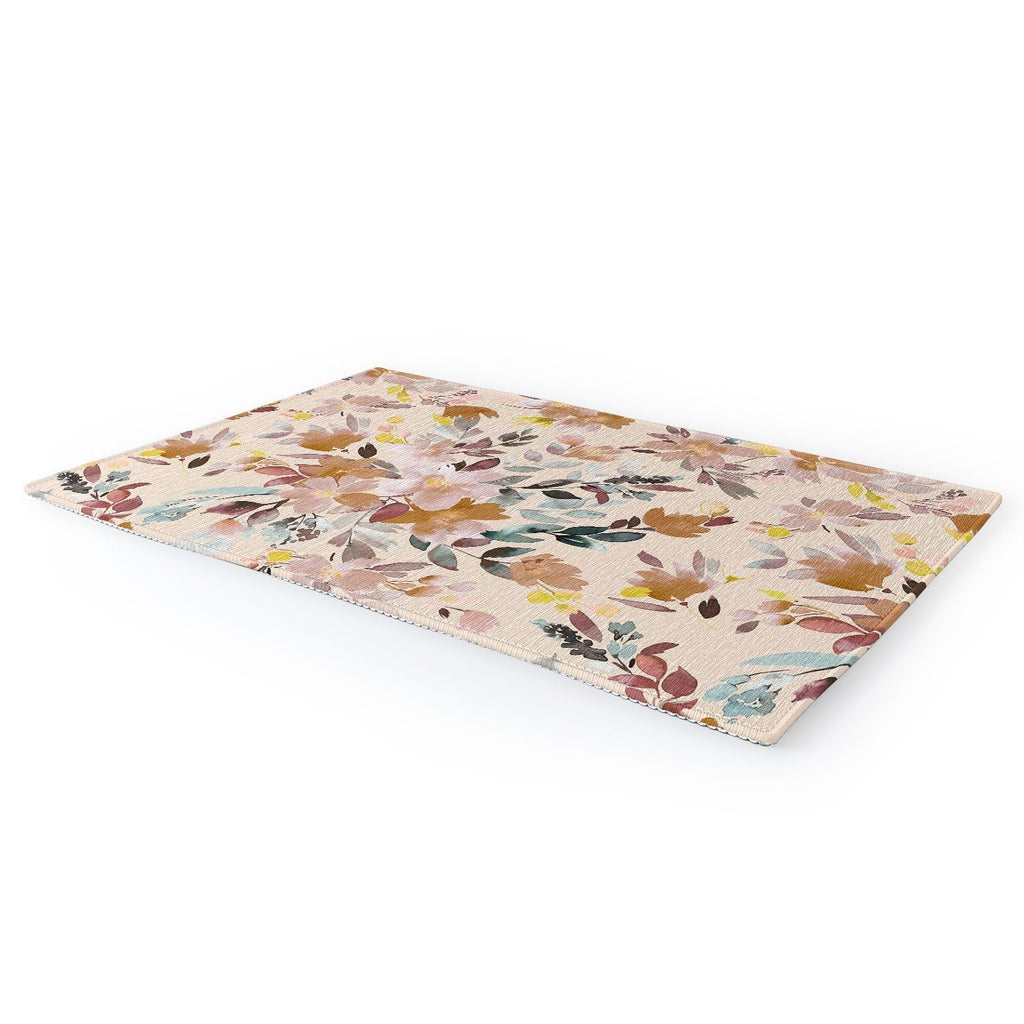 Ninola Design Botanic Retreat Floral Oleander Whimsical Soft Pink Area Rug