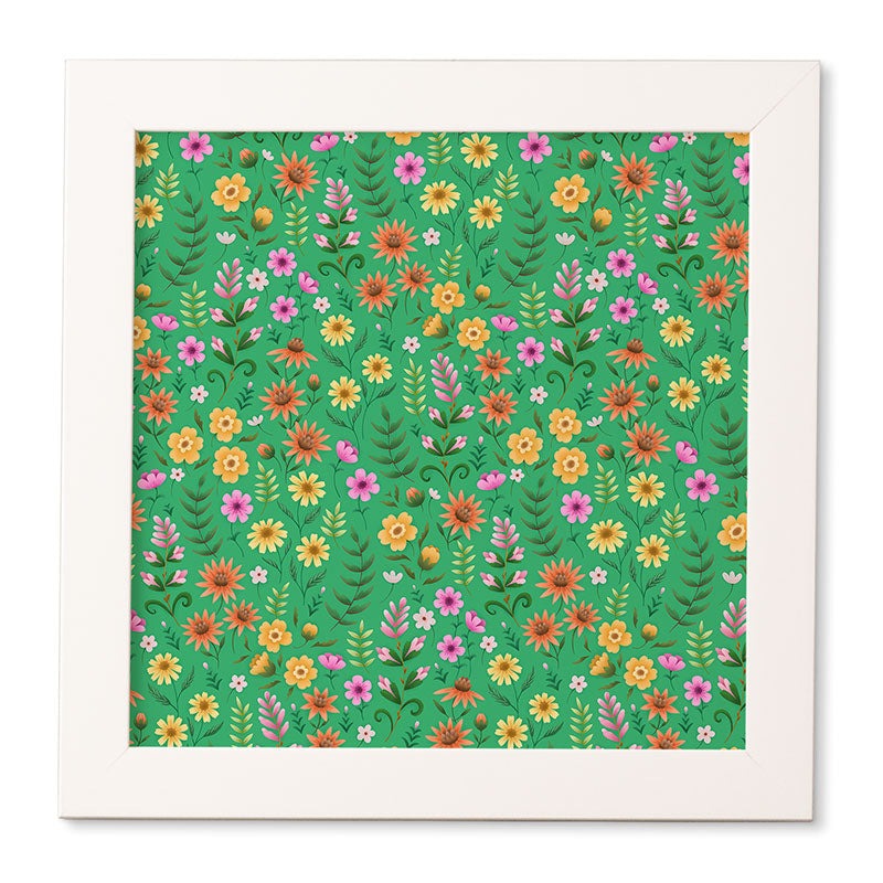 Pimlada Phuapradit Ditsy Spring Floral Green Framed Wall Art