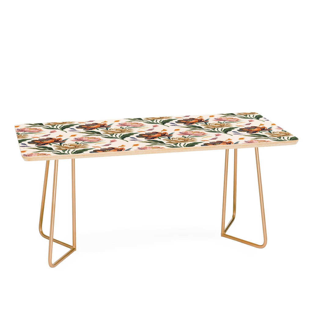 Marta Barragan Camarasa Hand Painted Peony Florals Coffee Table