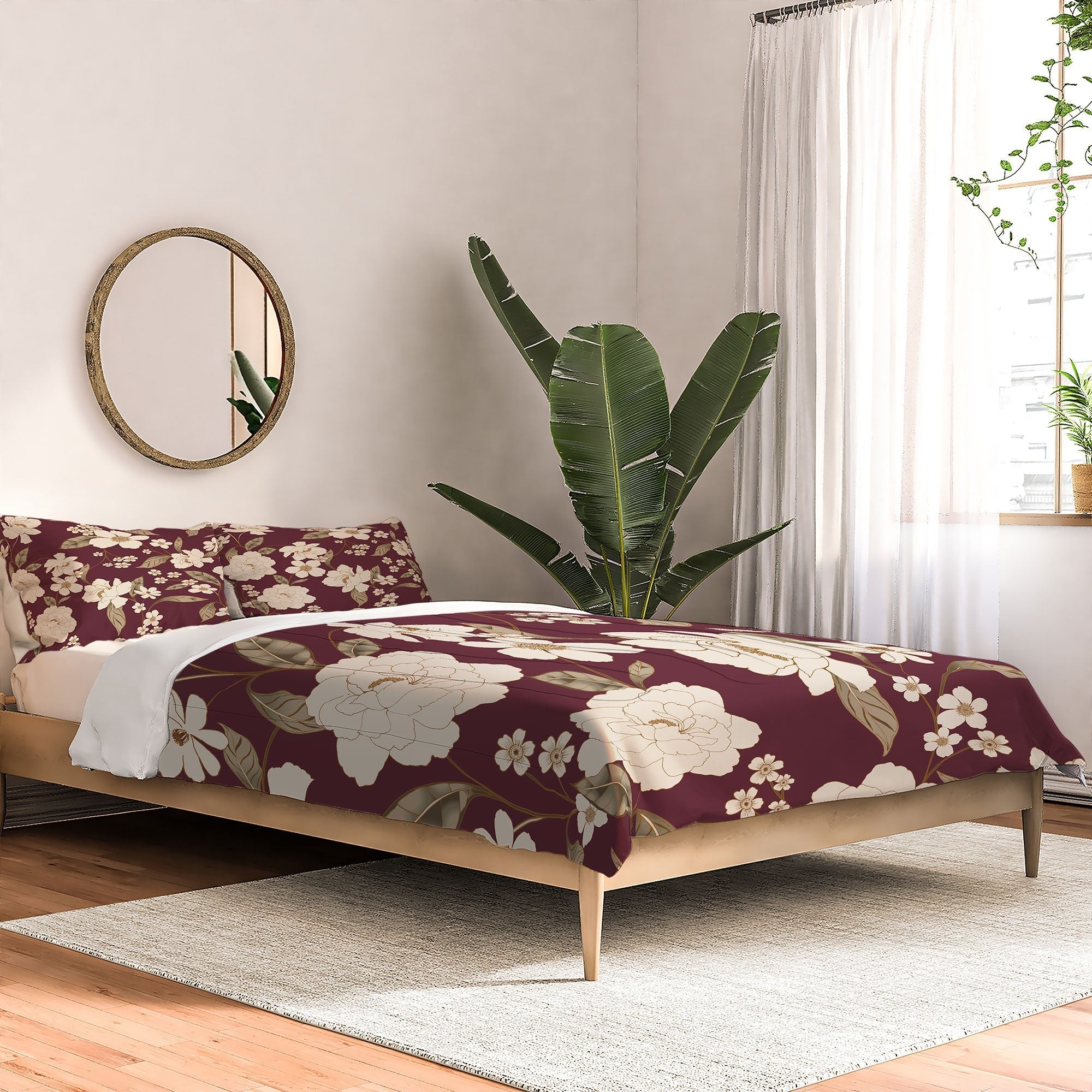 Gabriela Fuente Burgundy Floral Roberta Comforter