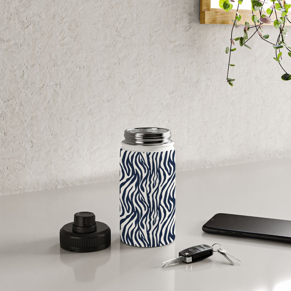 Avenie BR Navy Tiger Stripes Water Bottle