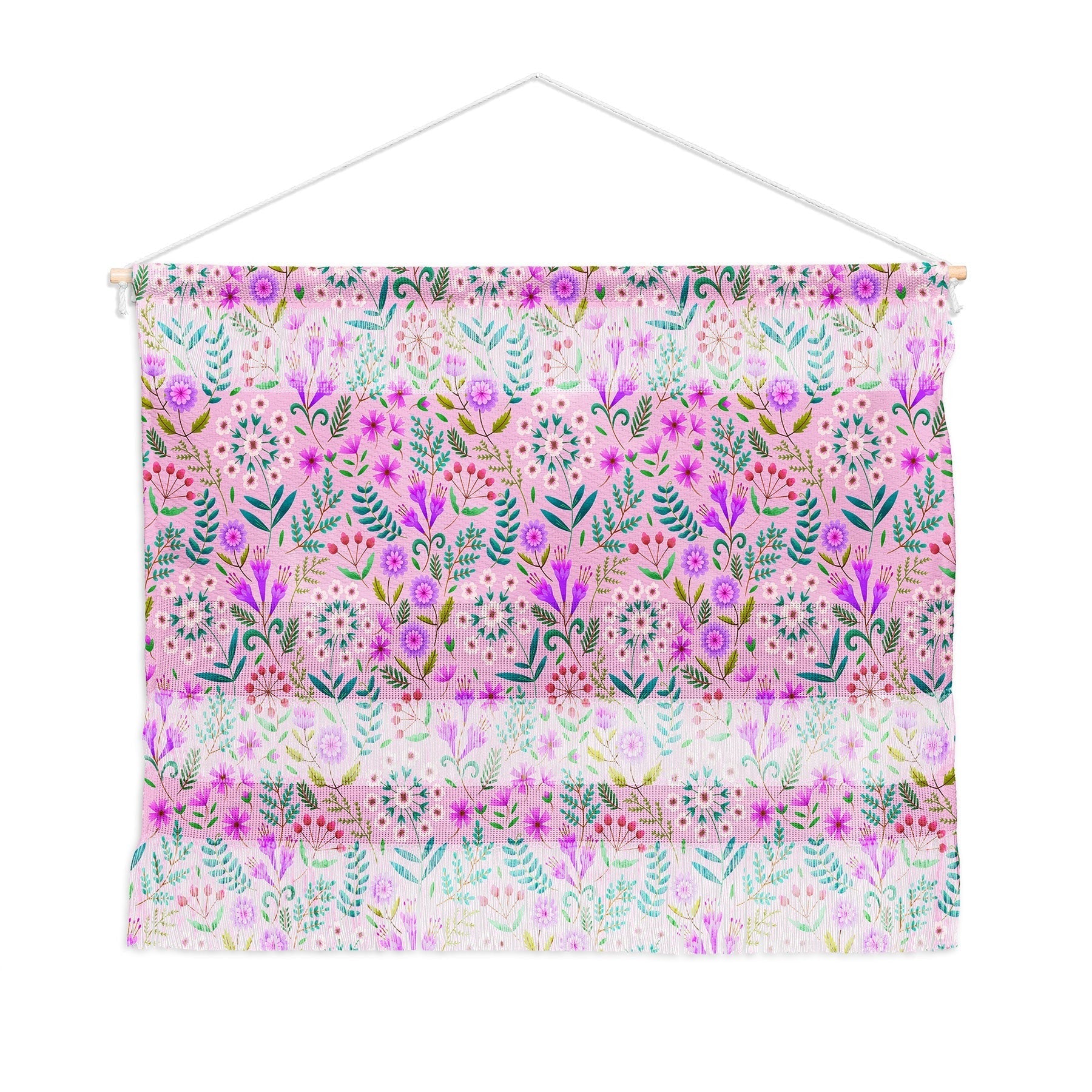 Pimlada Phuapradit Ditsy Purple Floral Half Drop Wall Hanging Landscape