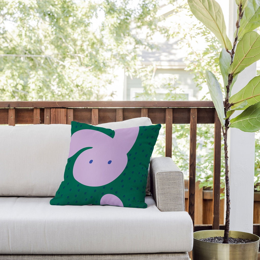 Camilla Foss Pebbles and Rabbit Outdoor Throw Pillow