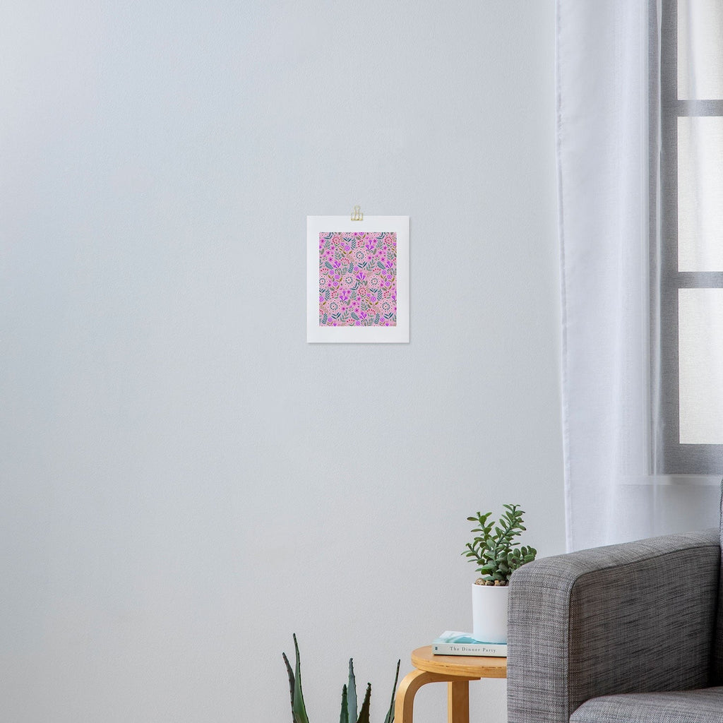 Pimlada Phuapradit Ditsy Purple Floral Half Drop Art Print