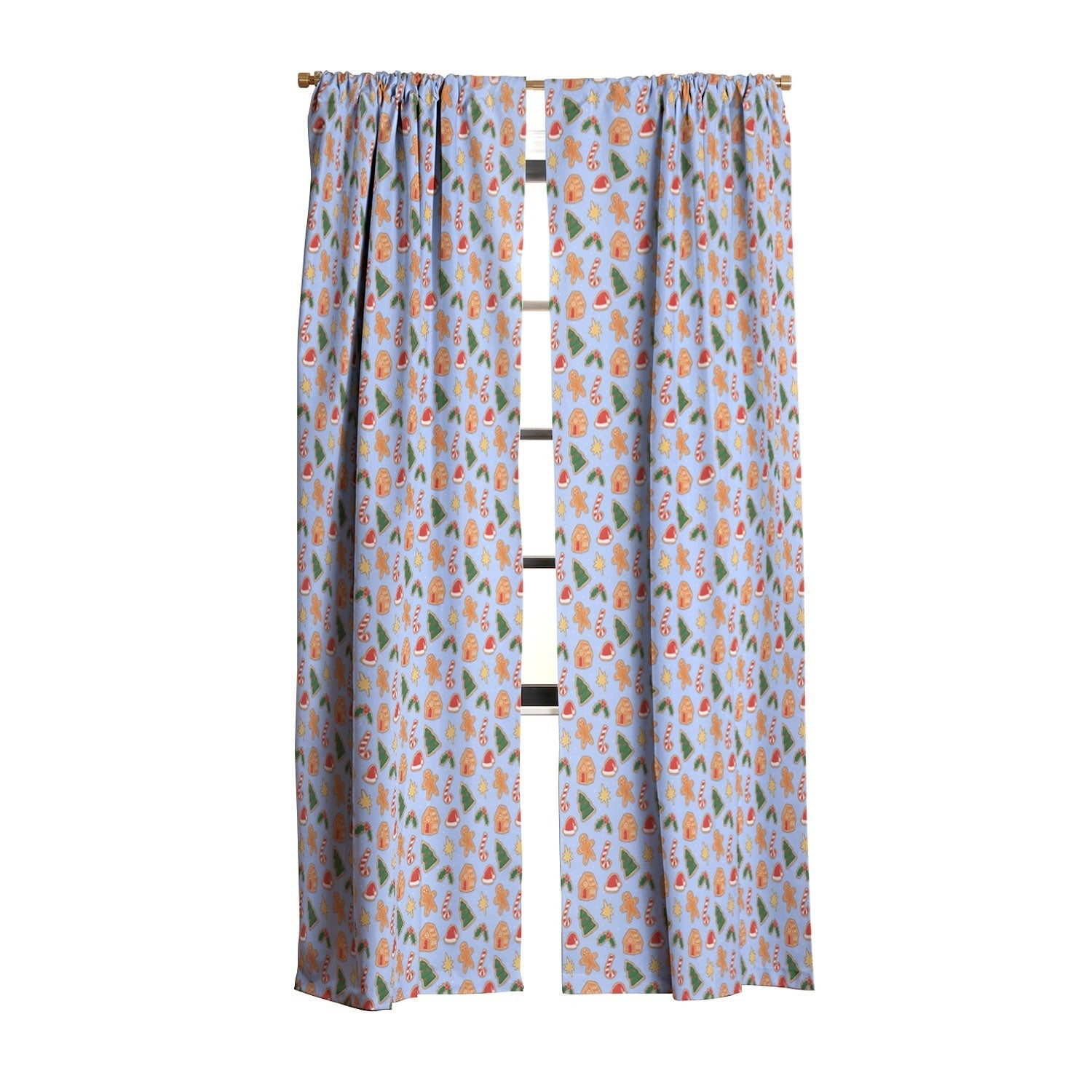Love_Ryming Christmas Cookies Blackout Window Curtain