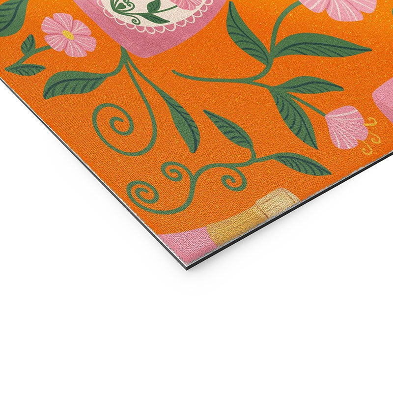 Design by Spark Rose Bubbly And Florals Welcome Mat