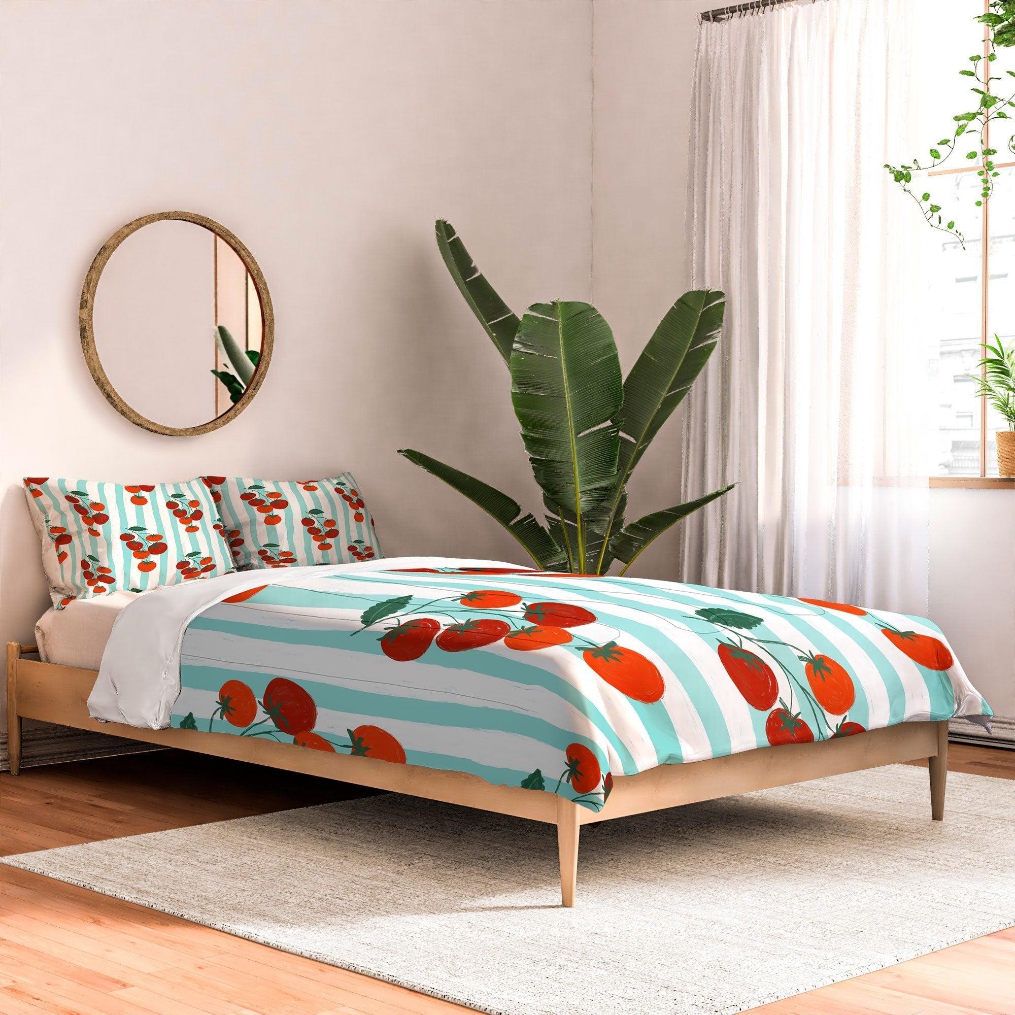 Design by Spark Zesty Tomatoes and Stripes Comforter