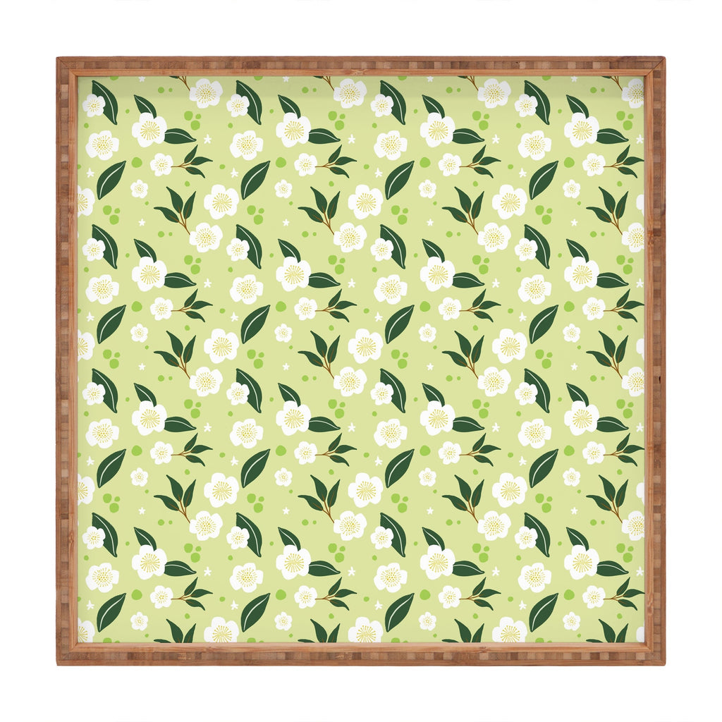 Design by Spark Matcha Tea Florals Square Tray