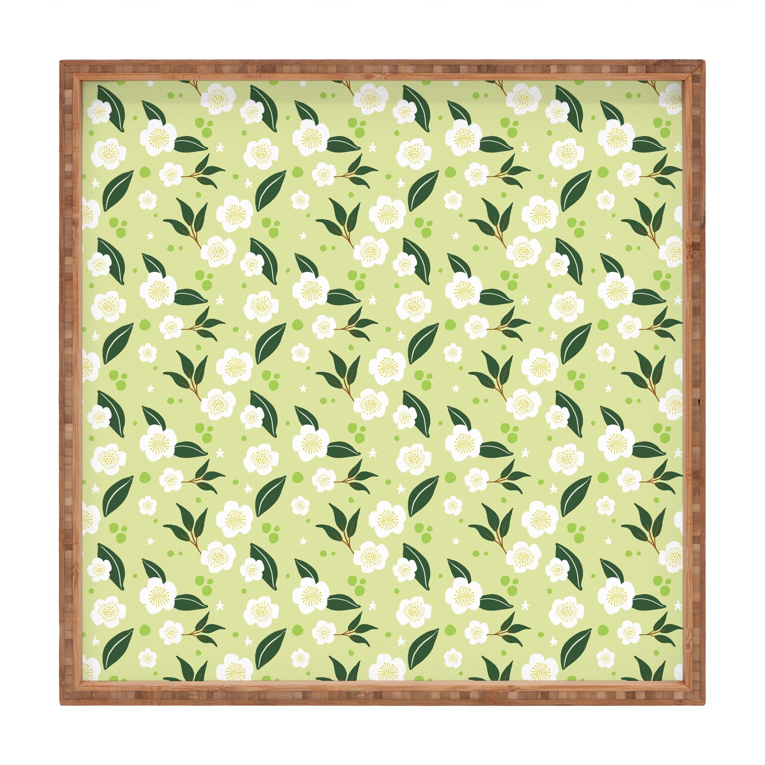 Design by Spark Matcha Tea Florals Square Tray