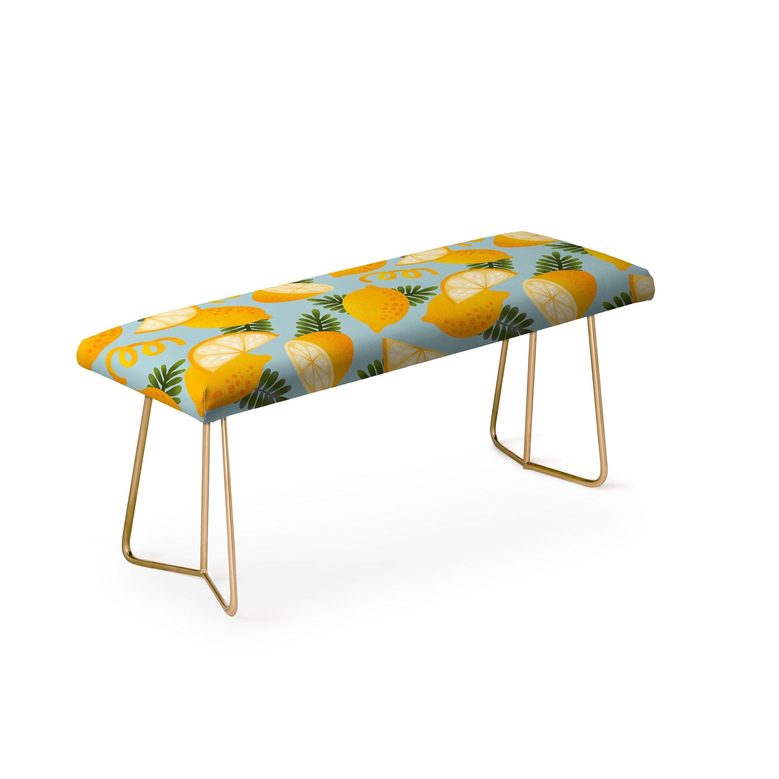Jessica Molina Lemon Pattern on Sky Blue Bench