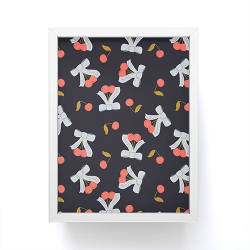 Jennifer Labre Cherries and Bows Framed Mini Art Print