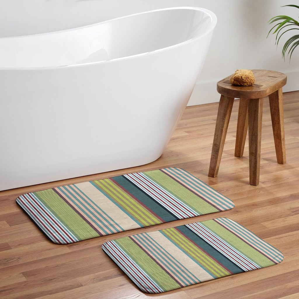 Marta Barragan Camarasa Colorful Stripe Delight Memory Foam Bath Mat
