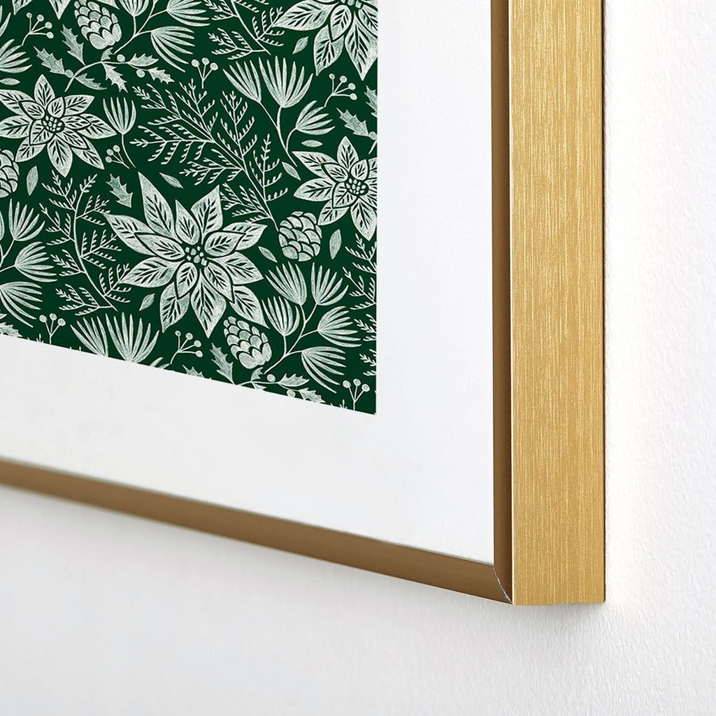 Pimlada Phuapradit Christmas Poinsettia Metal Framed Art Print