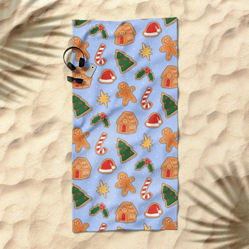 Love_Ryming Christmas Cookies Beach Towel