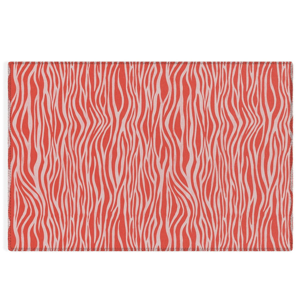 Avenie BR Red Zebra Stripe Outdoor Rug