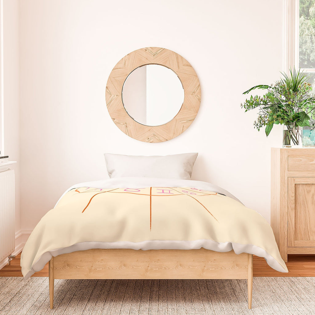 Little Om Zodiac Signs cream Duvet Cover