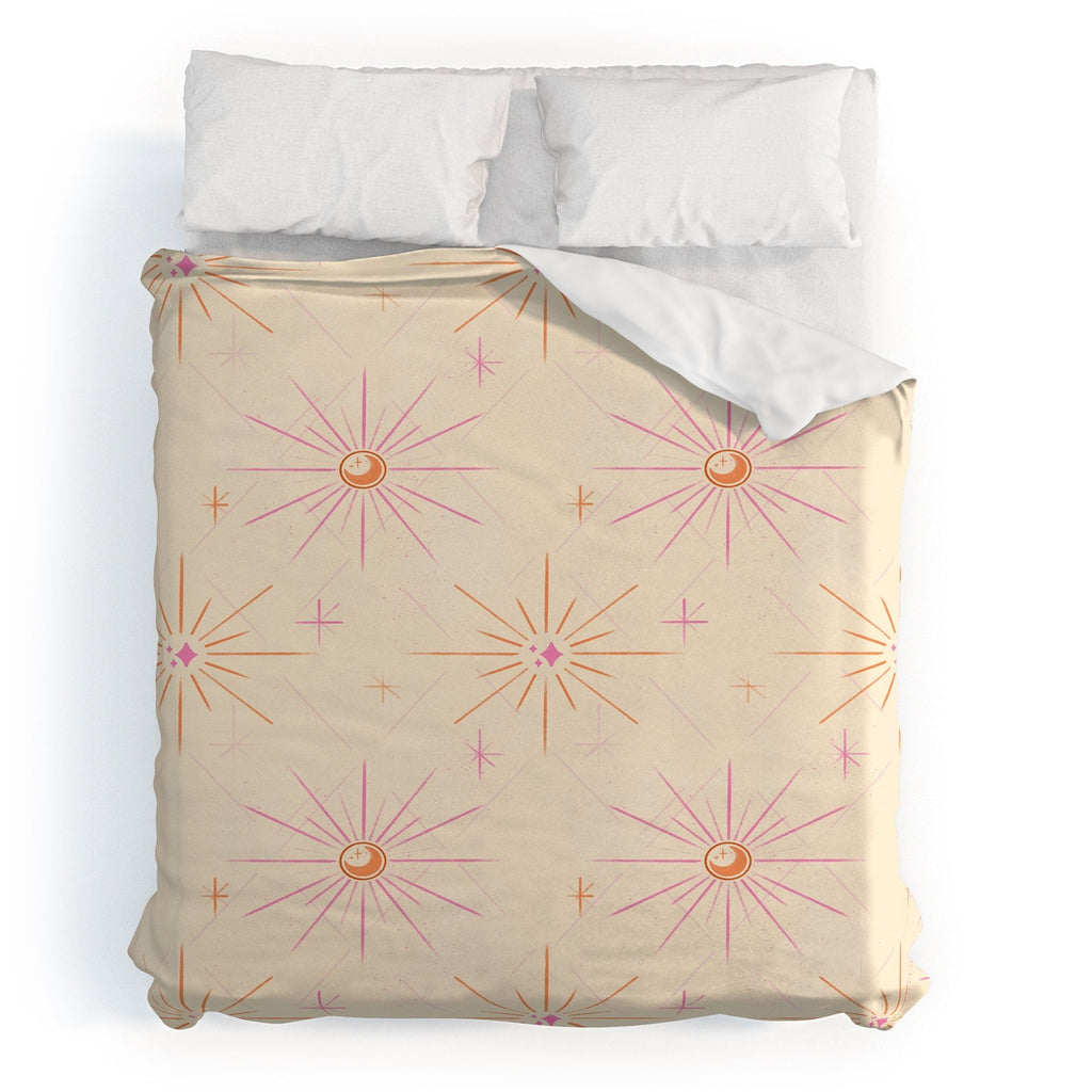 Little Om Pattern Little Moon cream Duvet Cover