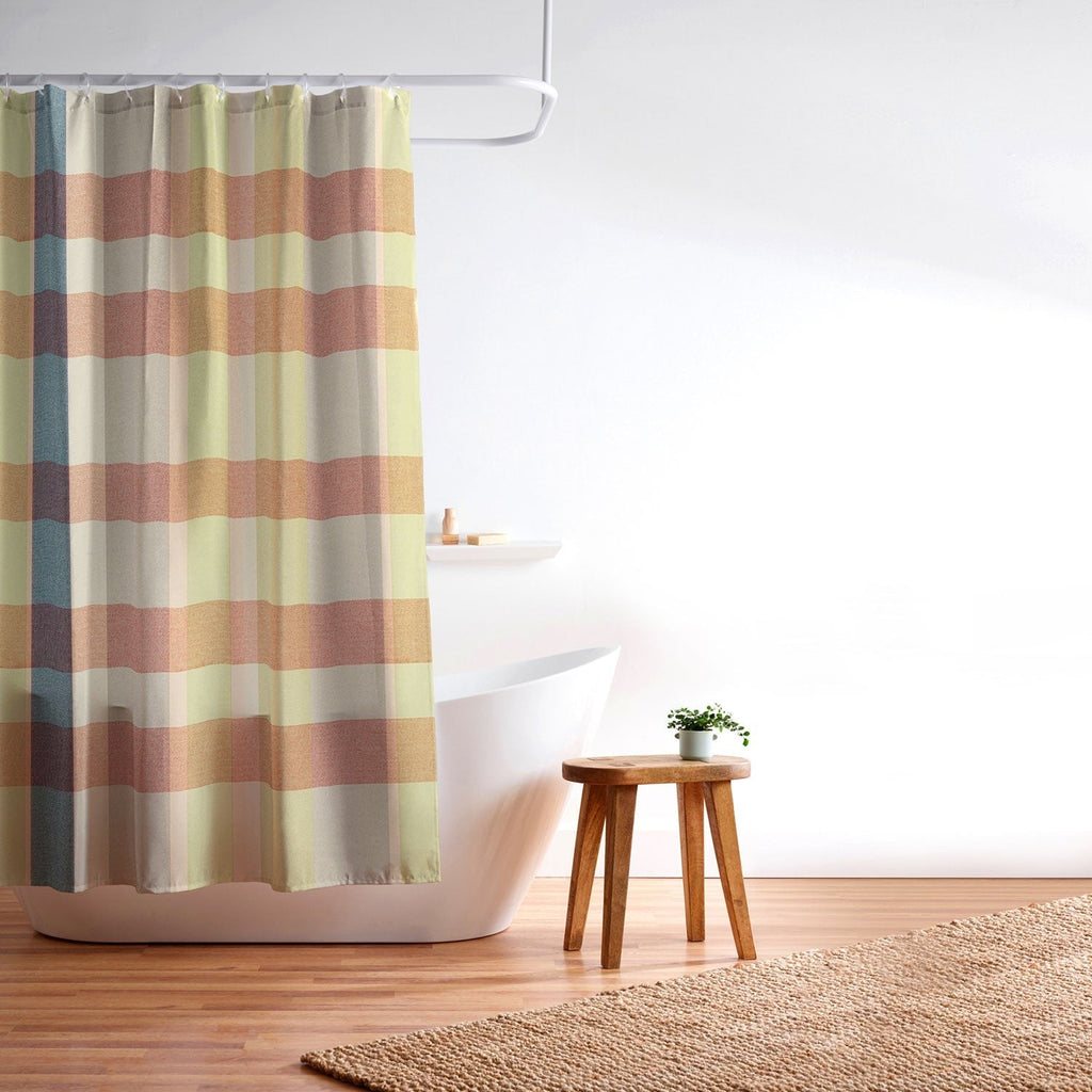 Marta Barragan Camarasa Retro Picnic Plaid Warm Tones Shower Curtain