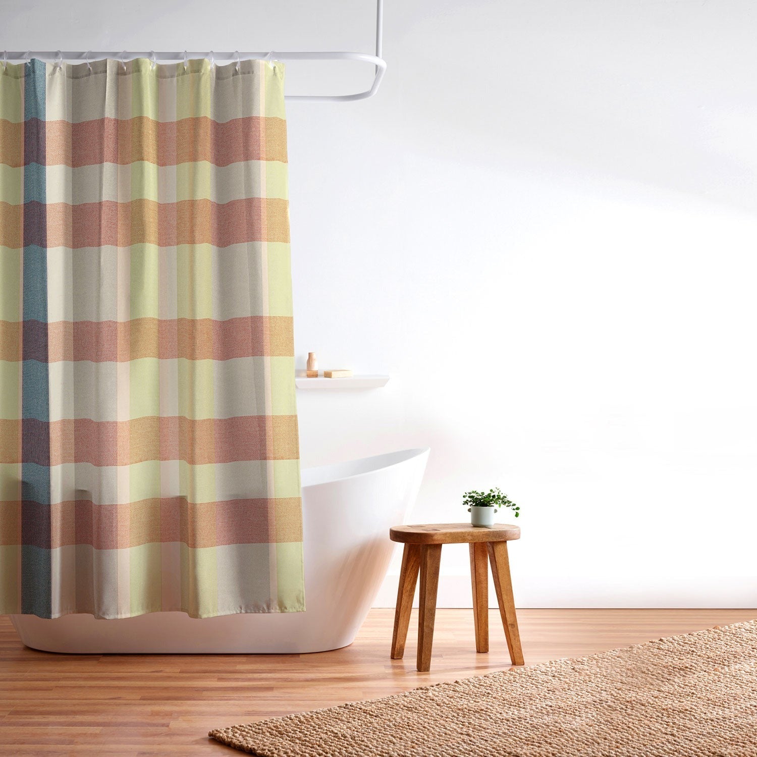 Marta Barragan Camarasa Retro Picnic Plaid Warm Tones Shower Curtain