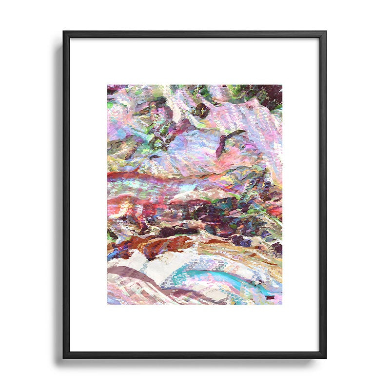 83 Oranges Sequin Haze Metal Framed Art Print