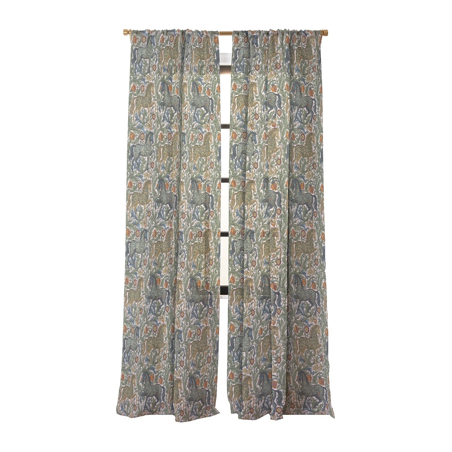 Marta Barragan Camarasa Renaissance Horse Garden Sheer Window Curtain