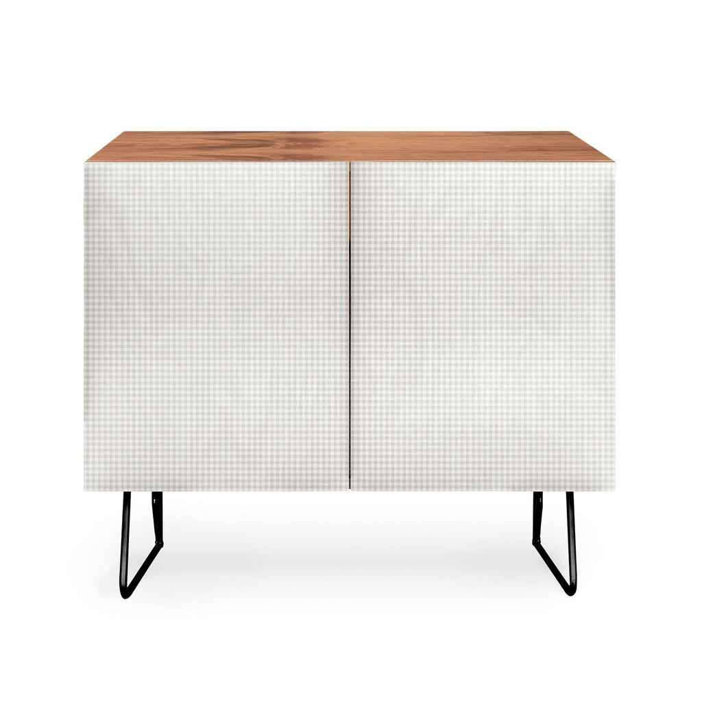 Colour Poems Gingham Plaid Pattern Cloud White Credenza