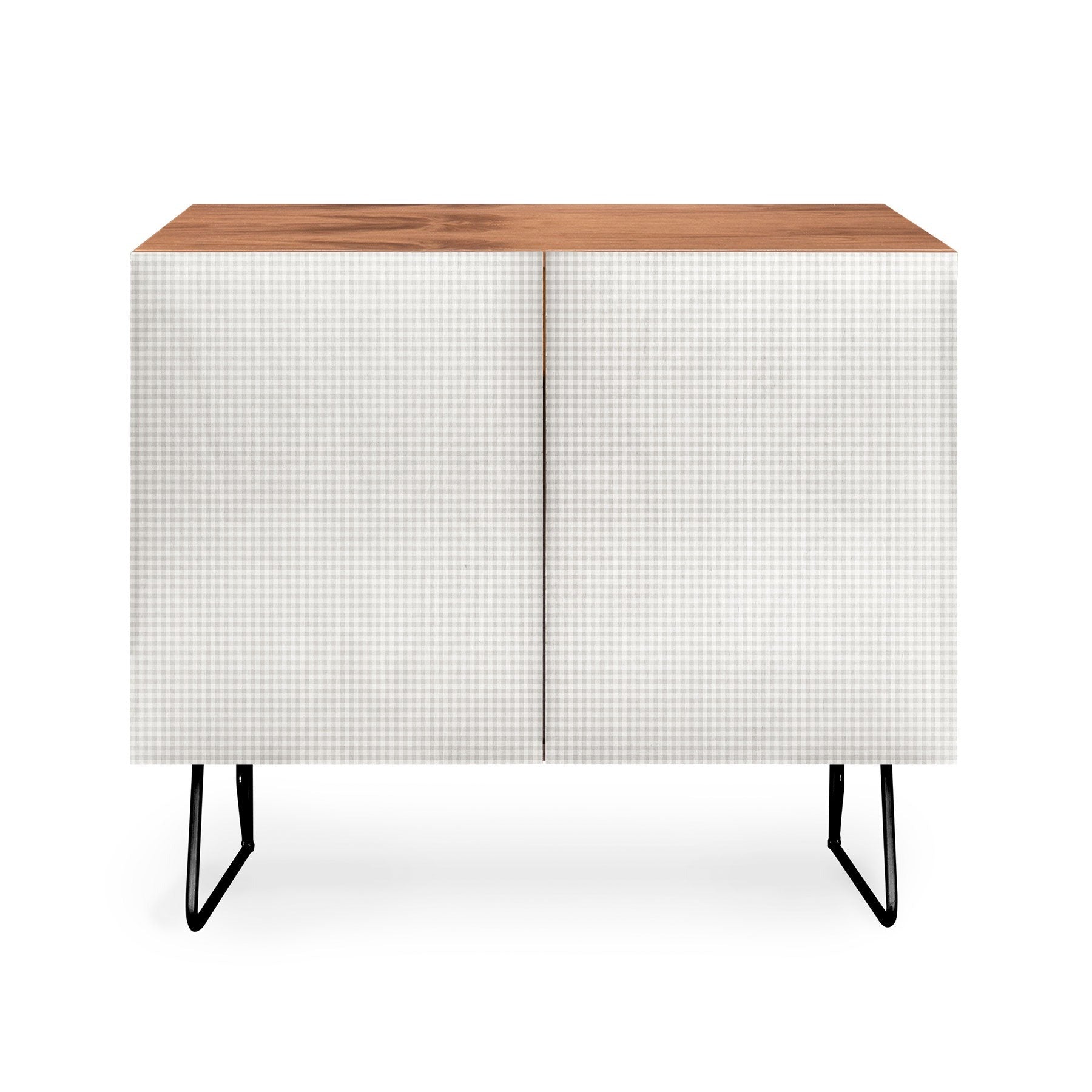 Colour Poems Gingham Plaid Pattern Cloud White Credenza