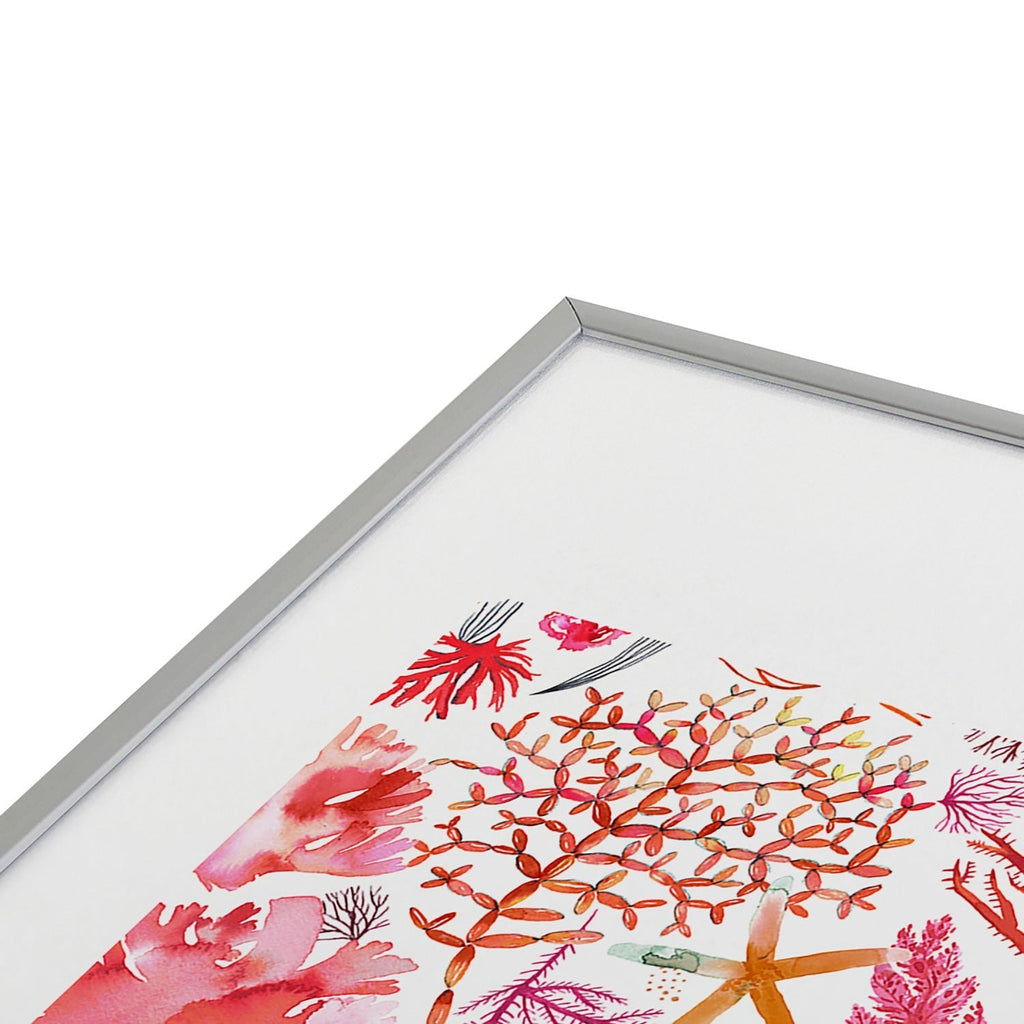 Ninola Design Botanic Retreat Coral Reef Crab Lobster Red Metal Framed Art Print