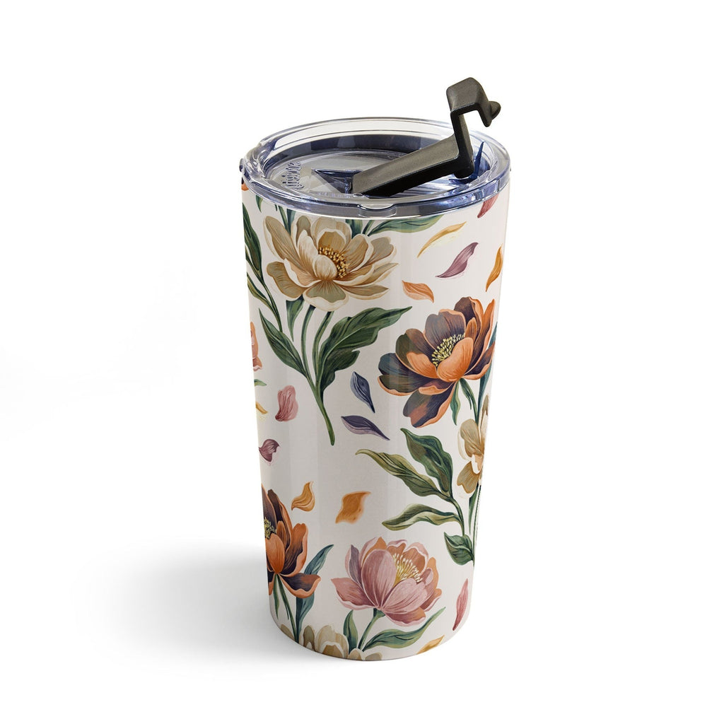Marta Barragan Camarasa Hand Painted Peony Florals Travel Mug