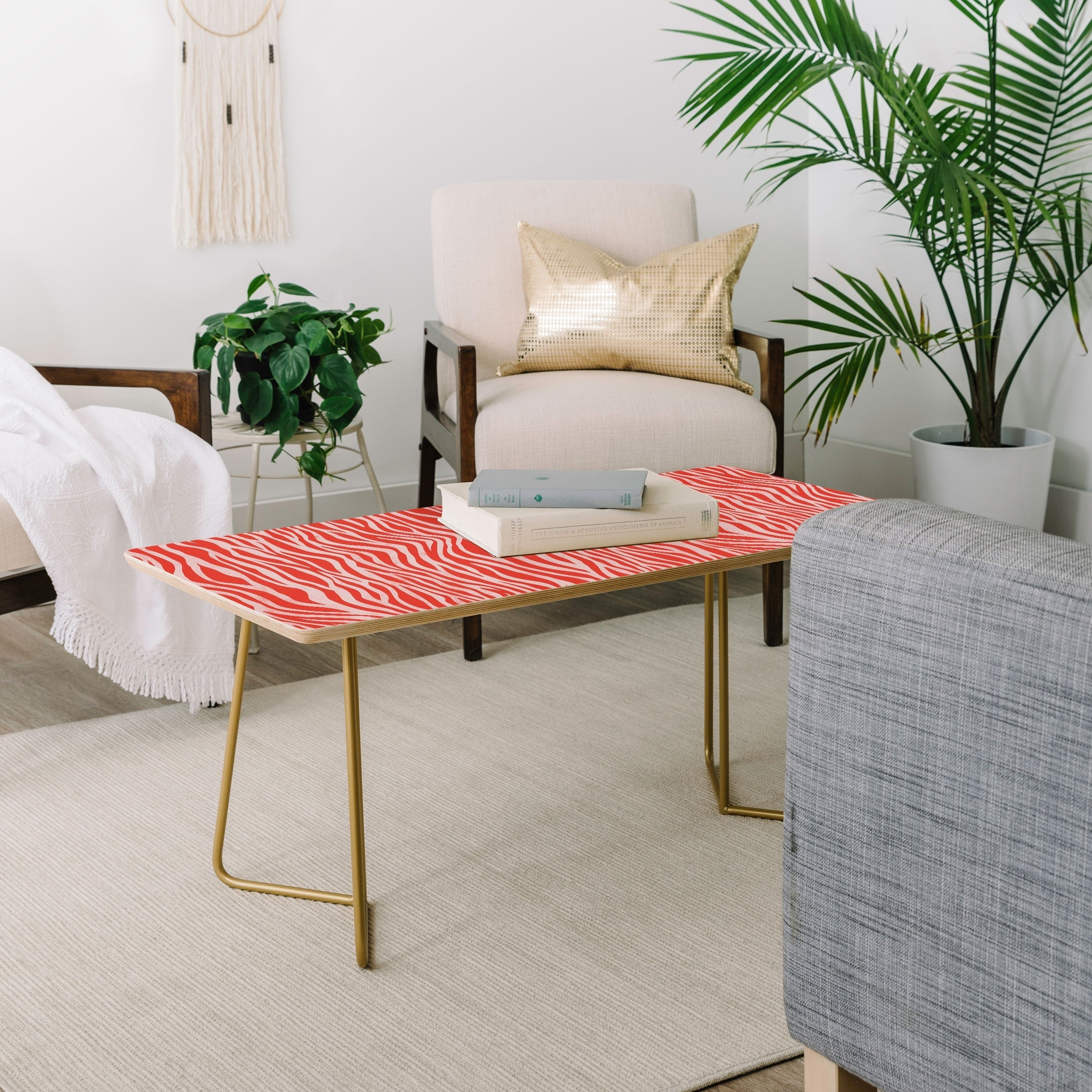 Avenie BR Red Zebra Stripe Coffee Table