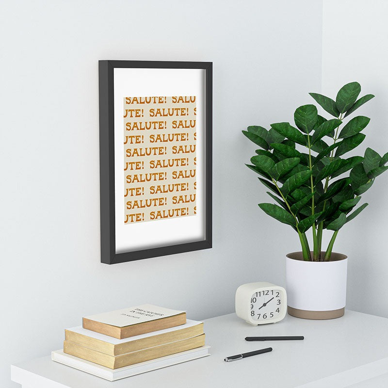 Jessica Molina Salute Gold Pattern on Cream Recessed Framing Rectangle