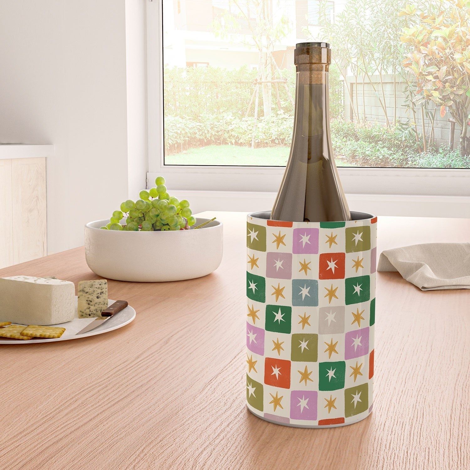 LouBruzzoni Retro Star Block Pattern Wine Chiller